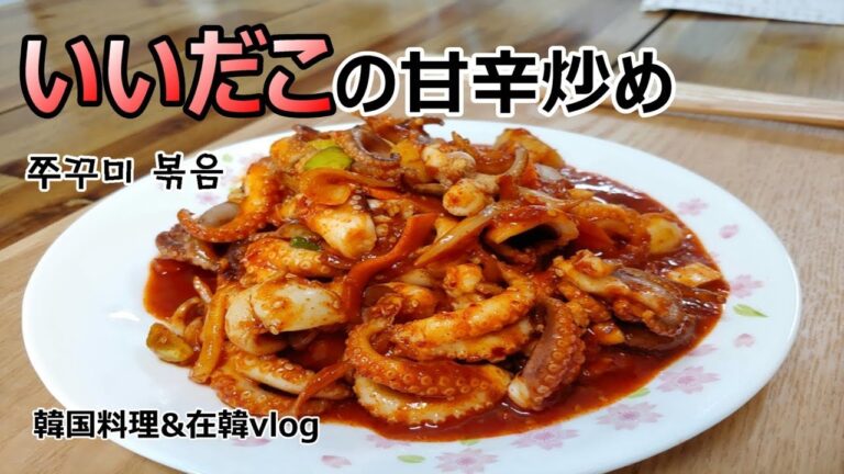 【いいだこの甘辛炒め】素麺やビビンバも楽しめる韓国料理 & 在韓vlog ,쭈꾸미 볶음